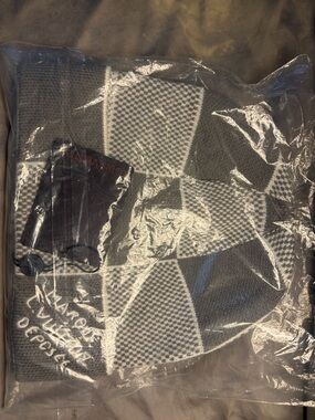 Louis Vuitton Black and White Checker Knit Scarf